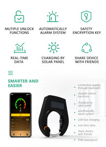 Escanear la aplicación de código QR Desbloqueo automático Impermeable IP66 Ble Blue Tooth Antirrobo Smart Sharing Candado para bicicleta - Product Image 3