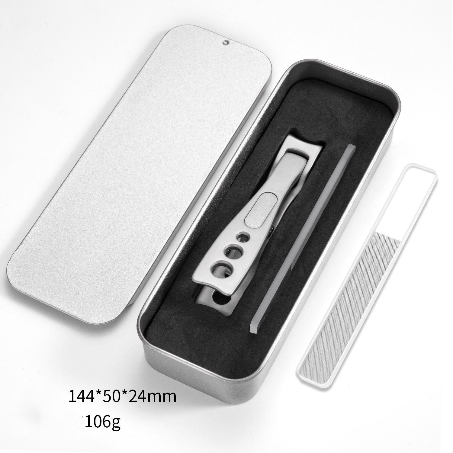 ปากแบนสีเงินพร้อมกล่องใส่แฟ้มแก้ว