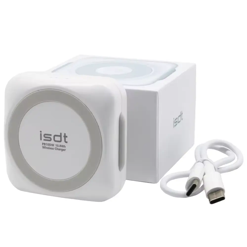 ISDT PB10DW Dual Side Charger 2100mAh 2 Channel Wireless for iPhone Apple Watch Air Pods Charging Type-c Input