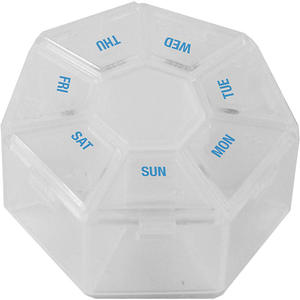 Heptagonal Hộp Đựng Thuốc 7 Ngăn Hình Dạng Hộp Đựng Thuốc Trang Trí Mini Bằng Nhựa - Product Image 4