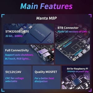 Комплектующие для 3D-принтера BTT Manta M8P, Встроенная Материнская плата 32 бит, совместимая с поддержкой CB1, прошивка Klipper Marlin - Product Image 5