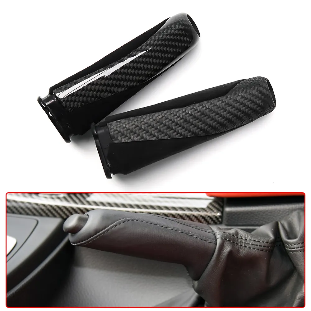 LHD Bất Carbon Fiber Car Handbrake Bánh Phím Shift Nội Thất Trim Bìa Cho BMW 1 2 3 4 Series F20 F30 F32 M2 M3 M4 F80 F82 F83 F87