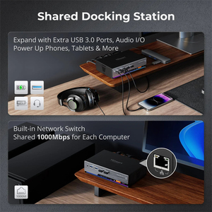 TESmart DP 1.4双8K 60Hz <span class=keywords><strong>KVM</strong></span>交换机游戏坞，适用于<span class=keywords><strong>2</strong></span>台显示器，带EDID G同步自由同步<span class=keywords><strong>KVM</strong></span>切换器