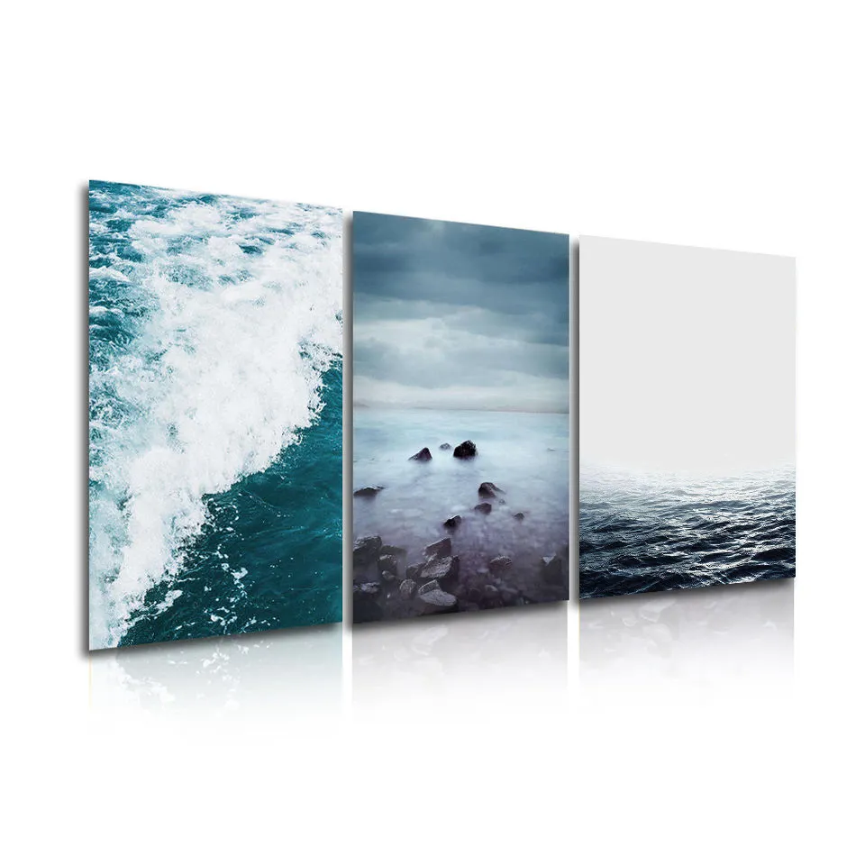 Custom Wall Decoration Scenery Picture HD Printed 3 Pieces Group Art Print Canvas Painting