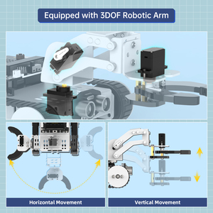 Qtruck Microbit <strong>Programming</strong> <strong>Remote</strong> <strong>Control</strong> Smart Line Follower <strong>Robot</strong> Car Kit with <strong>Robot</strong> Arm STEAM Robotic Kits for Education - Product Image 3