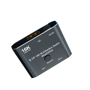 DP Display Port 16K 60HZ Conmutador de video bidireccional Uno en dos salidas o Dos en uno Convertidor de salida para computadora y host de proyector