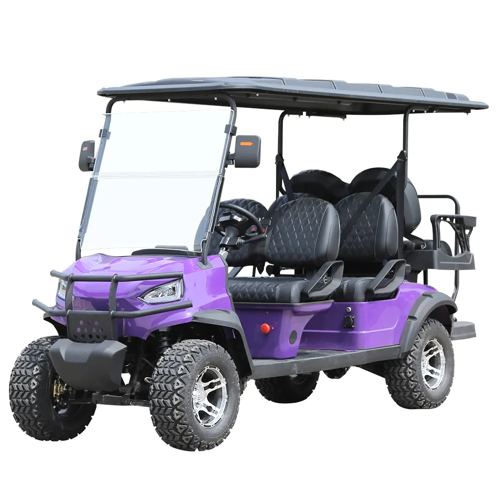 Off Road Street Legal 48V 72V Lithium Batterij Karts Auto Buggy 4 6-persoons Carrito De Elektrische Golfkar