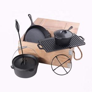 Hot bán tùy chỉnh ngoài trời Pre dày dạn đúc sắt Hà Lan đồ nấu nướng và bakeware Set với lớp phủ không dính - Product Image 2