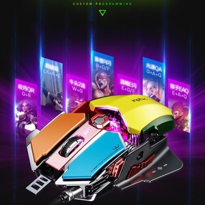 Newest Design 1.8M Inphic PG6 9 <strong>Keys</strong> <strong>Macro</strong> Definition Gaming USB Luminous Wired Mouse Office Home Laptop Mouse - Product Image 2