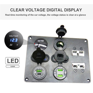 Electronic Boat Waterproof 12V 24V Dual Usb Power <strong>Socket</strong> <strong>Multi</strong> <strong>Function</strong> 4 Gang <strong>Switch</strong> Panel <strong>With</strong> Voltage Anderson Connector - Product Image 2
