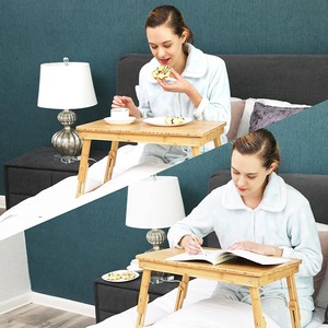 SONGMICS Bed Tray <strong>Table</strong> Folding <strong>Notebook</strong> Laptop <strong>Computer</strong> Desk with Drawer Adjustable Tilting Top Bamboo Dropshipping, Design - Product Image 6