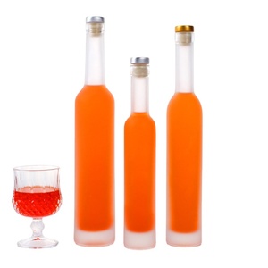 高品质375毫升500毫升750毫升透明磨砂冰酒/果酒玻璃瓶，带软木塞