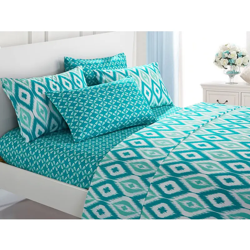 Lenzuola con stampa geometrica contemporanea di vendita calda imposta biancheria da letto