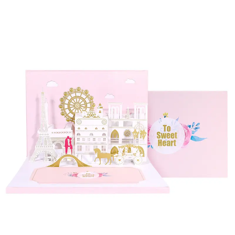 Customized Design 3D Greeting Card Birthday Weeding Marriage Invitation Card
