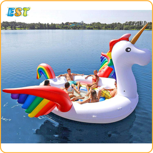 Flamingo Aufblasbare Party insel Regenbogen Aufblasbare Einhorn <span class=keywords><strong>Pool</strong></span> <span class=keywords><strong>Float</strong></span> aufblasbare Partei Vogel Insel