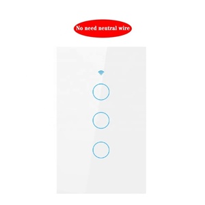 Wifiスマートタッチスイッチライトスイッチニュートラルワイヤー不要スマートホーム1/2/3ギャング音声制御AlexaTuyaアプリワイヤレスリモート - Product Image 1
