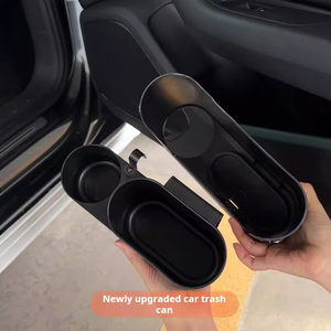 Mini <strong>Trunk</strong> Push Hanging Portable Car Bin Dustbin Organizer Container Small Car Garbage Can with Bottle Holder - Product Image 6