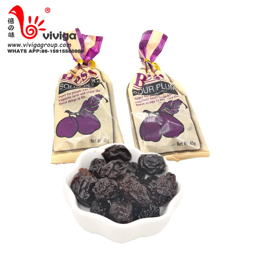 Venta al por mayor de etiqueta privada personalizada, fruta seca china, ciruela ácida dulce