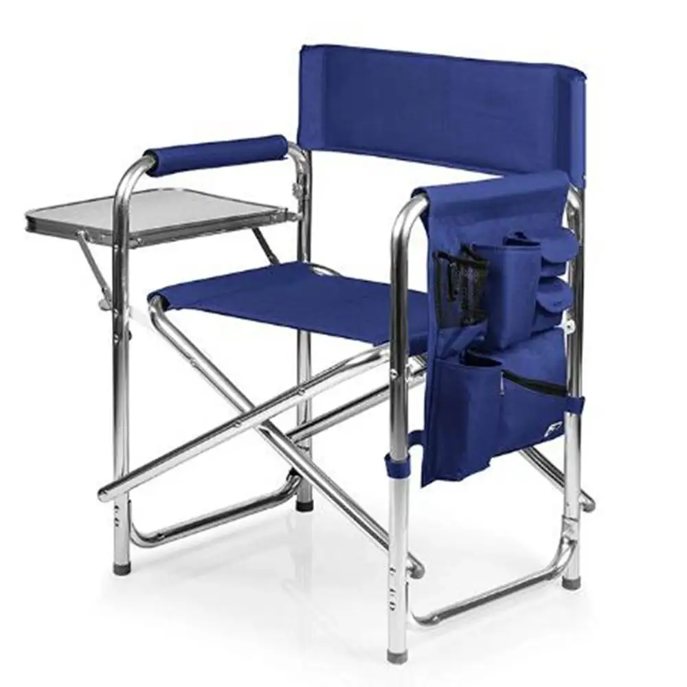 Silla de diseño moderno con mesa de aluminio plegable, sillón de tela de lona Oxford, Gran oferta