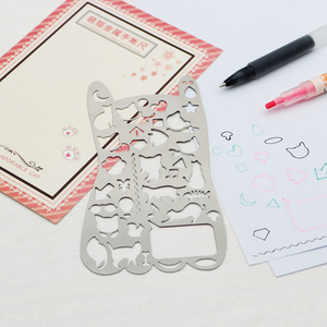 Journalling Scrapbooking Tool Silver Stainless Steel <strong>Etching</strong> Template Bookmark <strong>Custom</strong> Metal Planner <strong>Stencil</strong>