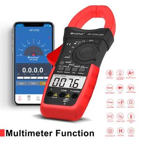 Multímetro de abrazadera digital HoldPeak 570T-APP AC/DC de rango automático de 4000 dígitos con función de aplicación y medición de resistencia - Product Image 4