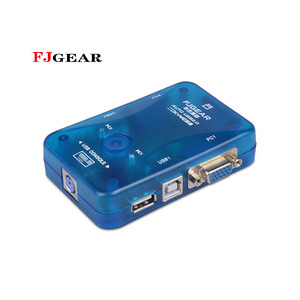 Fjgear Blue <strong>KVM</strong> 2x1switch for <strong>2</strong> Computers Share Keyboard, Mouse,U Disk, Monitor,printer with PS2 USB VGA Port