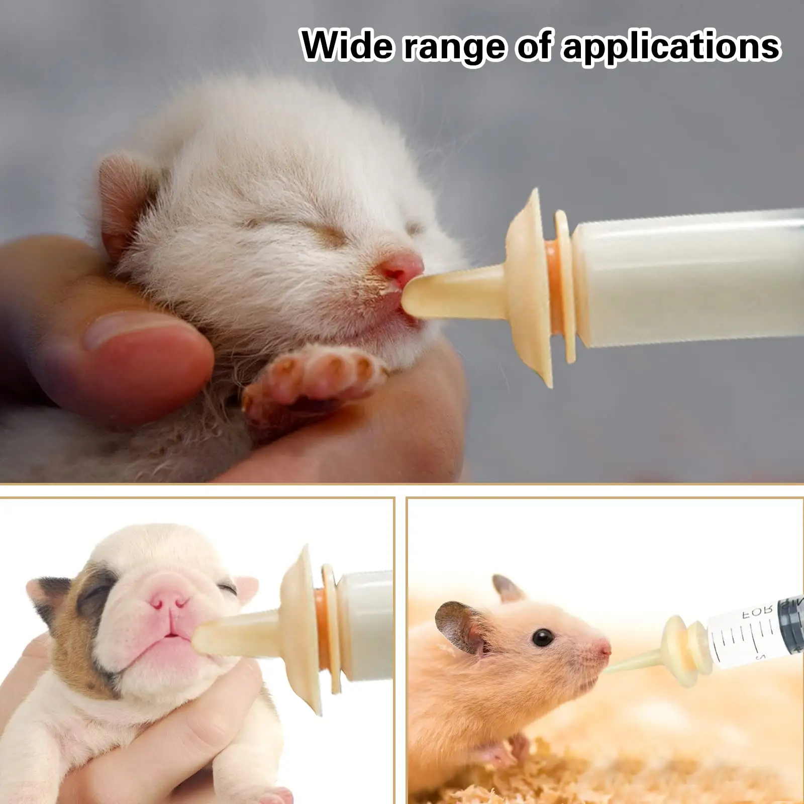 Jeringa de alimentación de dedo de medición de leche precisa Jeringa de alimentación de animales de bebé con chupete