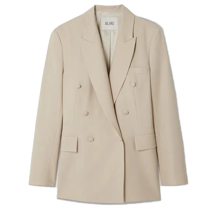 Chaqueta ajustada de estilo clásico para mujer, blazer Beige para oficina, a la moda, con botonadura de señal, gran oferta