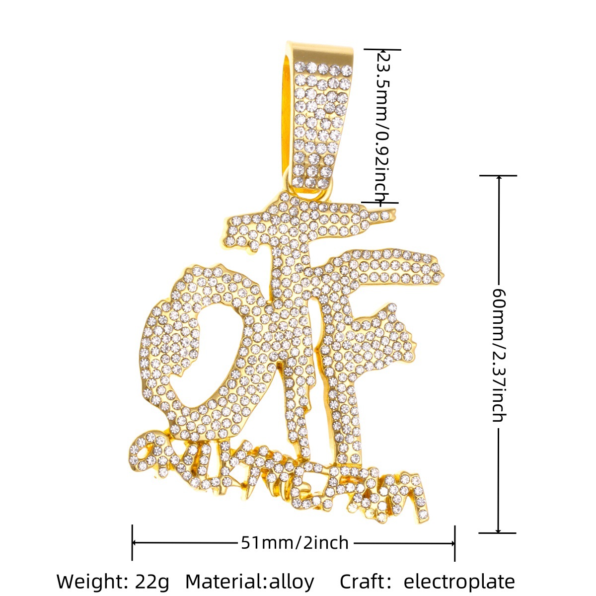 Pendentif lettre en or