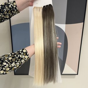Üst sınıf bakire rus çift çizilmiş Remy için gölgeli insan saçı atkı #3 #60 renk makine uzantıları - Product Image 3