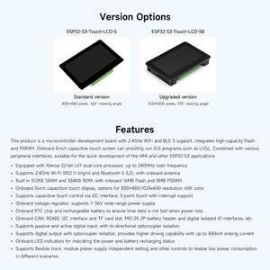 Aismartlink 웨이브쉐어 ESP32-S3 5인치 정전식 터치 디스플레이 개발 보드, 5포인트 터치, 32비트 LX7 듀얼 코어 프로세서 - Product Image 4
