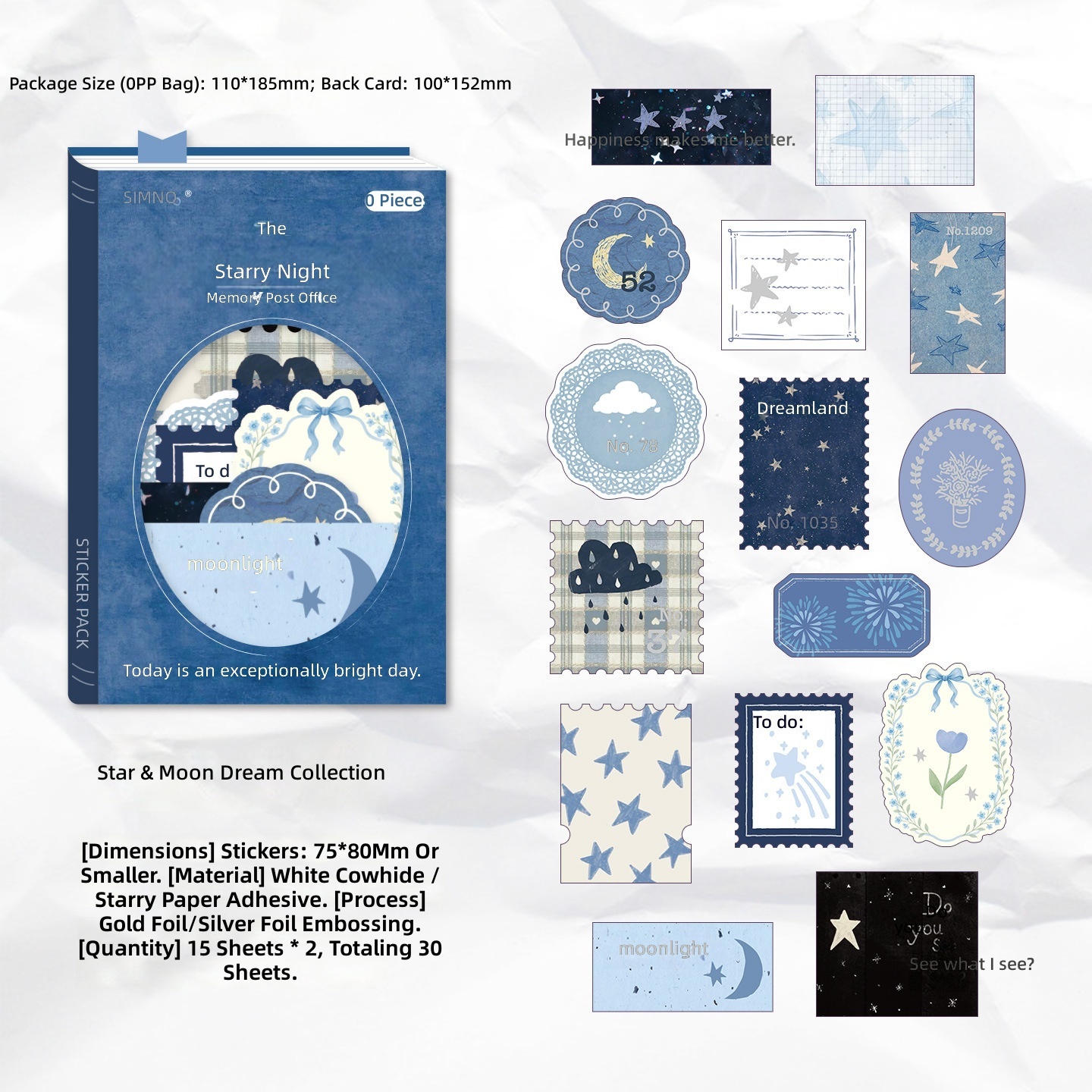 Star and moon dream collection-blue