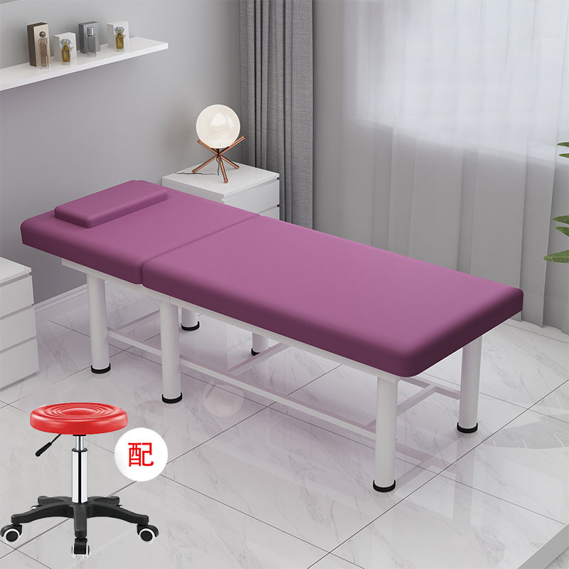 Cuadrado morado de 70*185 con taburete.