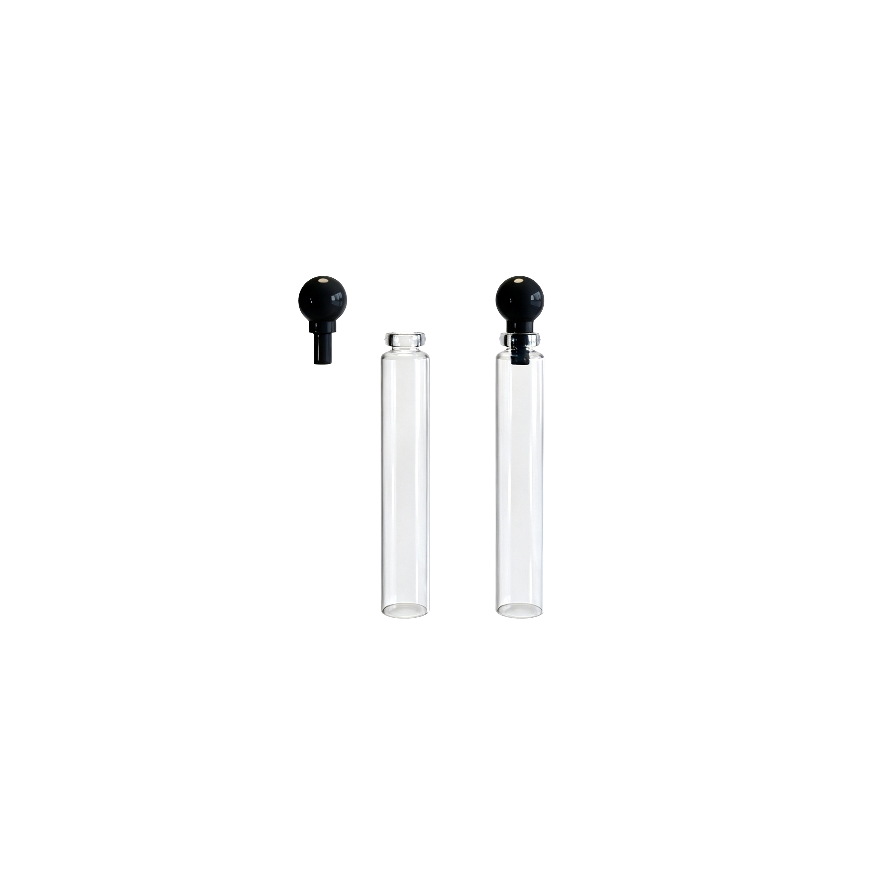 Transparent Bottle + Black Ball Stopper