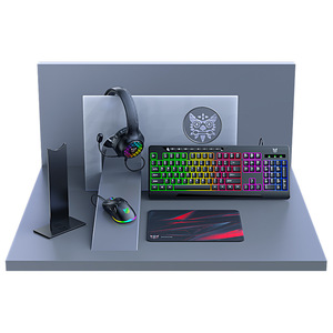 5 En 1 Combo Mouse Keyboard And Headphones Set Wired Gaming Rgb Pc Game para Gamer Desktop PC Computer 5 en 1 Gaming Keyboard - Product Image 1