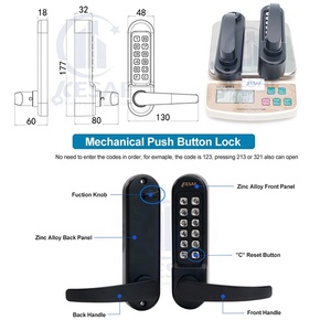 Güvenlik işe yaramaz anahtar kodu mekanik şifreli kapı kilidi kombinasyon kolu dijital basma düğmesi çinko alaşım kapı kilit - Product Image 5