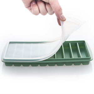 Molde de cubitos de hielo en bloque de silicona OEM y ODM con tapa Bandeja de hielo congelada para el hogar con logotipo personalizado para máquina de hielo - Product Image 1