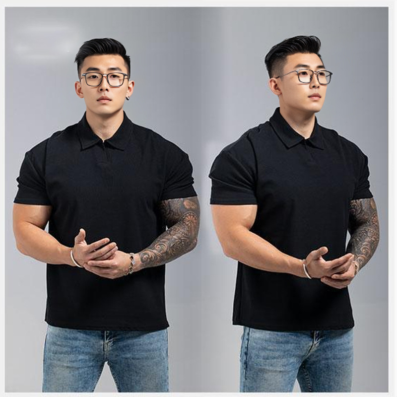 Unbuttoned polo short sleeve-black