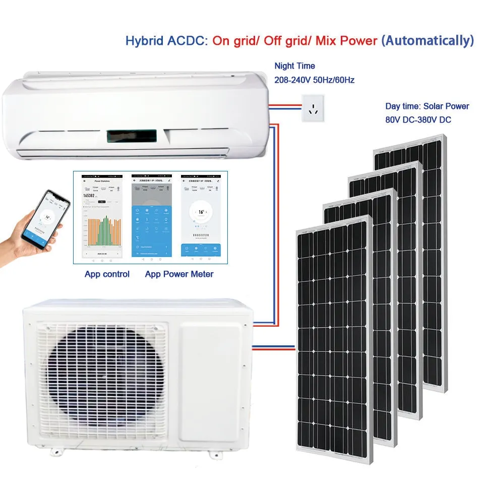 Lionwich 12000Btu 1800Btu 24000Btu Wall Split Solar Price AC DC Hybrid Off Grid condizionatore d'aria a energia solare per la casa