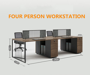 Modern Style MDF Chrome Frame Office Furniture <strong>Simple</strong> Design Convertible Two Seat/ Four Seat Workstation <strong>Desk</strong> for <strong>Computer</strong> Use - Product Image 5