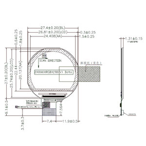 Pantalla circular de 0,96 pulgadas personalizada de fábrica 240x198 Interfaz MCU Pantalla LCD TFT redonda - Product Image 1