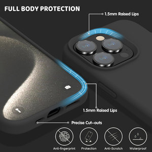 เคสซิลิโคนกำมะหยี่หรูหราสำหรับ16 PRO MAX 15 PLUS 14 Pro แบบไม่มีช่องว่างระหว่างเส้นตกเคสโทรศัพท์สีสันสดใสเคสทนทาน - Product Image 5