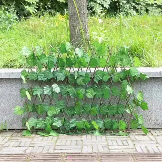 Jardín decoración del hogar planta de simulación valla telescópica valla de hoja artificial