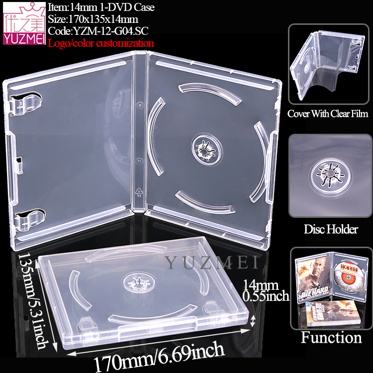 Caja de 1 DVD de 14 mm G04 Individual - Transparente