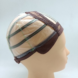 Gorras de peluca con banda elástica personalizada con gancho y bucle Material de encaje de fácil tejido Gorro de peluca ventilado para hacer pelucas - Product Image 1