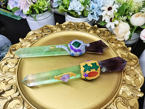 Özelleştirilmiş el yapımı halk el sanatları kristal noktası/küre/kalp sihirli değnek doğal kristal sihirli değnek şifa için - Product Image 4