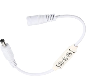 ESann LED Strip Dimmer,12V a 24V 3 Teclas Mini Brillo Controlador Ajustable Lámpara Interruptor con Enchufes de CC