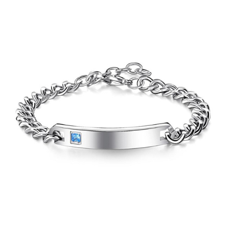 Cadena de Plata Diamante Azul (en blanco)