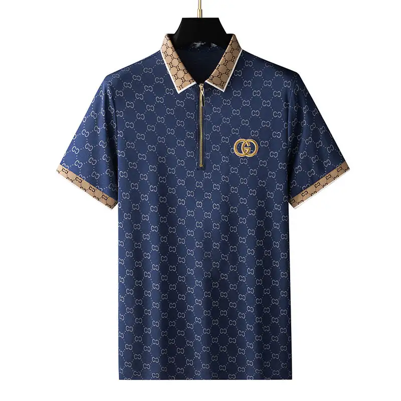 Camiseta de algodón de manga corta con solapa informal para hombre de verano con diseño de retazos de colores al por mayor, Polo de golf
