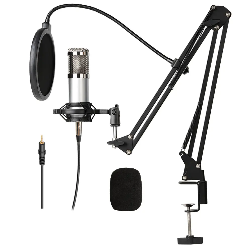 Microphone professionnel à condensateur karaoké, Microphone d'enregistrement rvb, USB, pour ordinateur